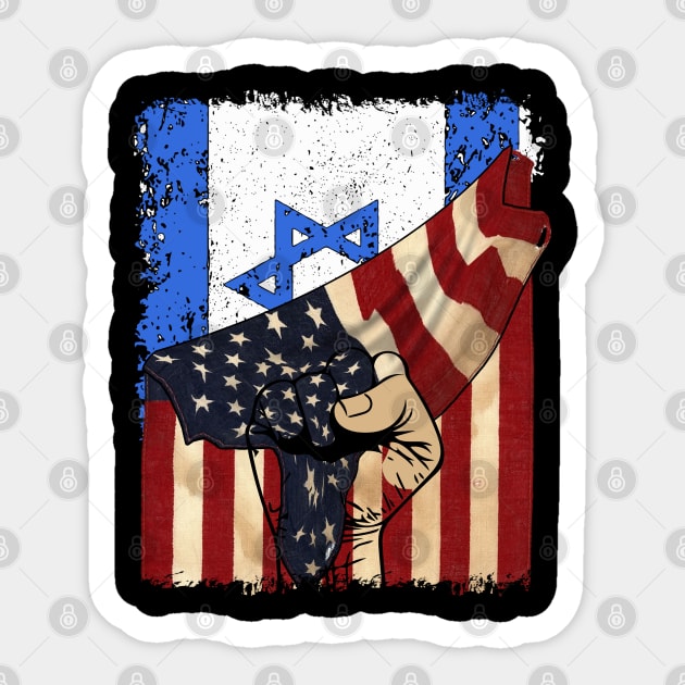 American Israeli Flag Supporters I stand with Israel Sticker by RetroPrideArts